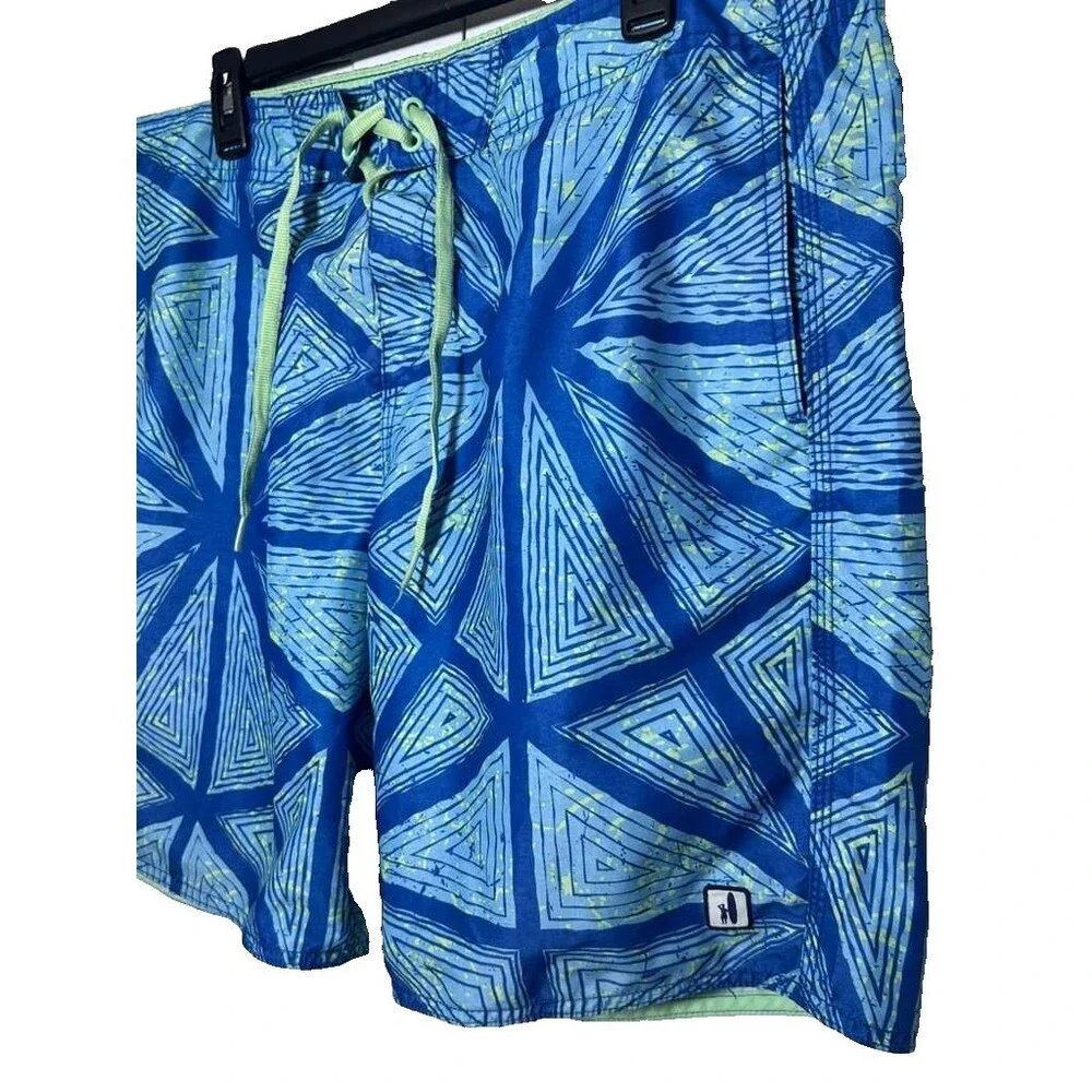 Johnnie-O Swim Board Shorts Men's Large Blue Riptide Trunks Outdoor